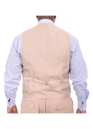 Apollo King THREE PIECE SUITS Apollo King Classic Fit Solid Tan With Subtle Sheen Three Piece Wool Suit