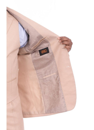 Apollo King THREE PIECE SUITS Apollo King Classic Fit Solid Tan With Subtle Sheen Three Piece Wool Suit