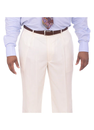Apollo King TWO PIECE SUITS Apollo King Solid Off White Cream 6-on-2 Double Breasted Wool Suit
