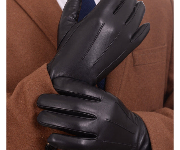 little black dress cabernet sauvignon Ariston Mens Solid Black Touch Screen Genuine Leather Gloves S
