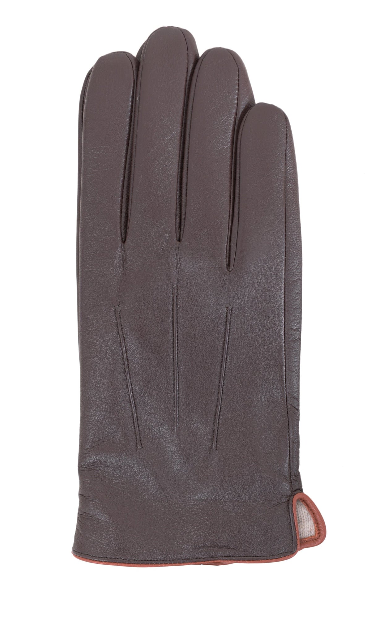 Ariston Ariston Mens Solid Brown Touch Screen Leather Gloves