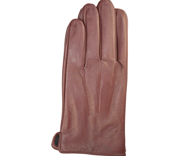 Ariston Mens Solid Burgundy Touch Screen Genuine Leather Gloves