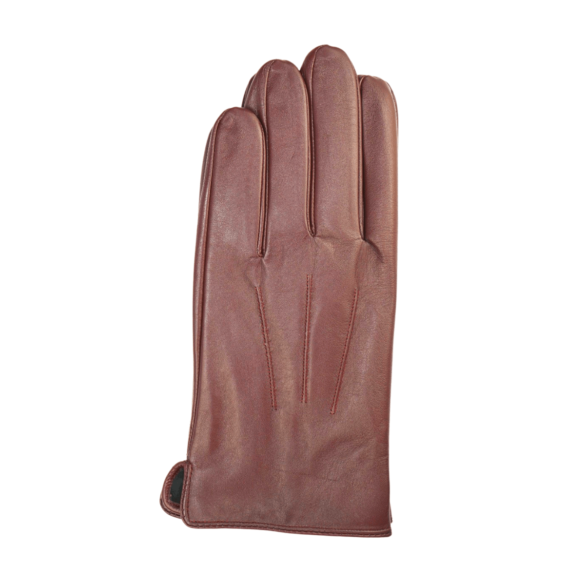 Ariston Ariston Mens Solid Burgundy Touch Screen Leather Gloves