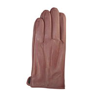 Thumbnail for Ariston Ariston Mens Solid Burgundy Touch Screen Leather Gloves