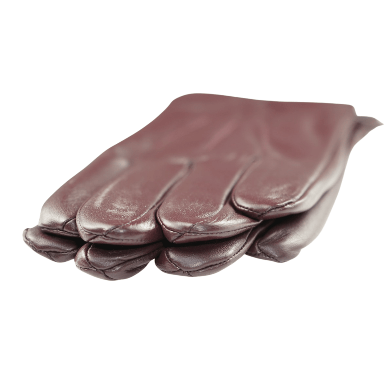 Ariston Ariston Mens Solid Burgundy Touch Screen Leather Gloves