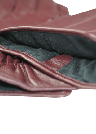 Ariston Ariston Mens Solid Burgundy Touch Screen Leather Gloves