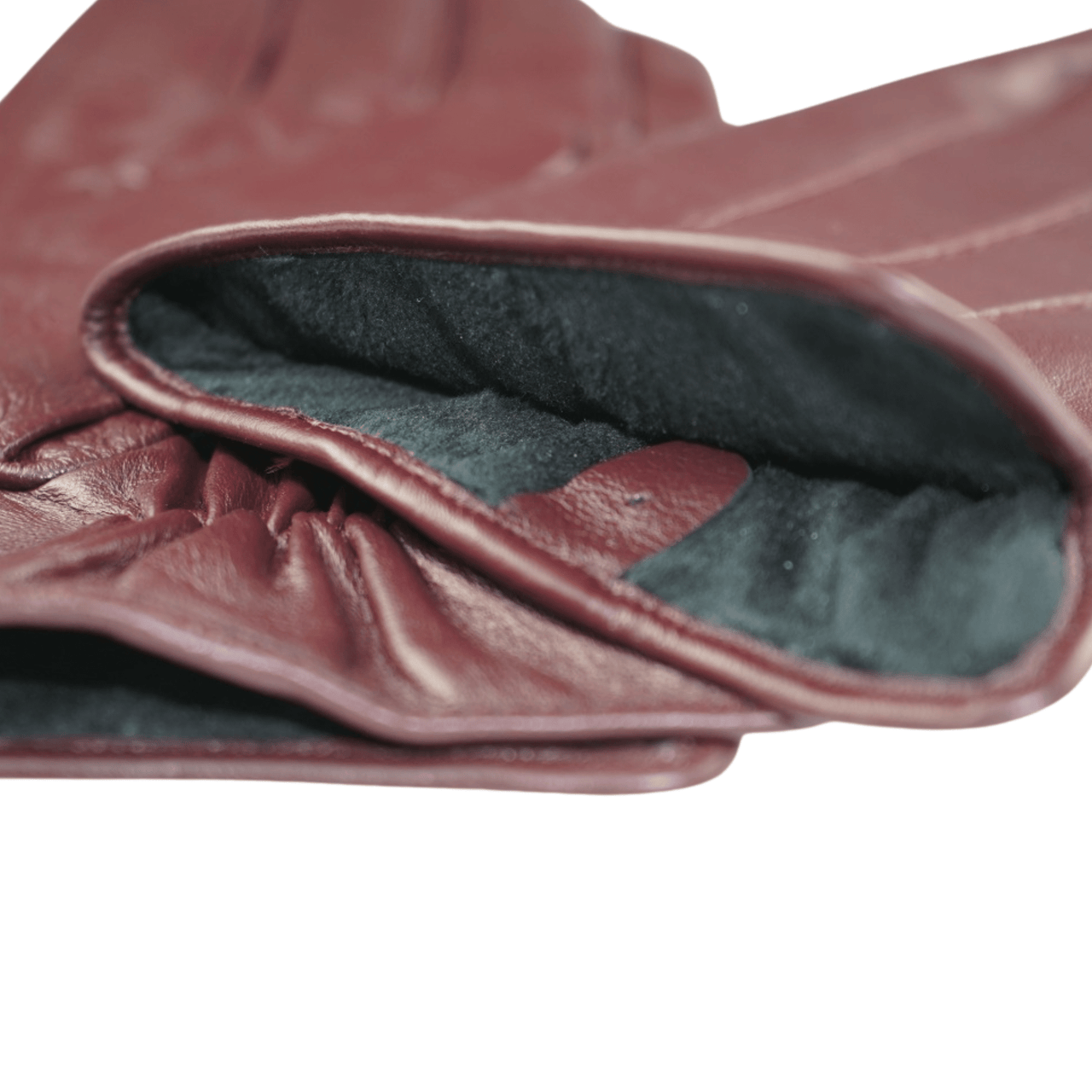 Ariston Ariston Mens Solid Burgundy Touch Screen Leather Gloves