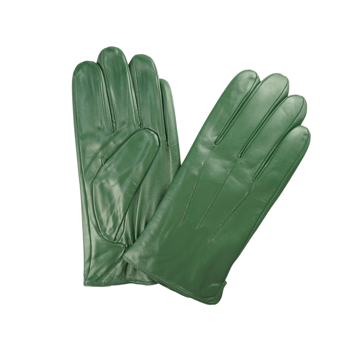 Ariston Ariston Mens Solid Green Touch Screen Leather Gloves