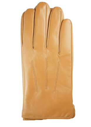 Ariston Ariston Mens Solid Tan Touch Screen Leather Gloves