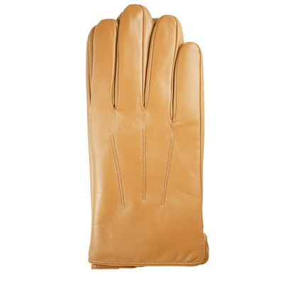 Ariston Mens Solid Tan Touch Screen Genuine Leather Gloves