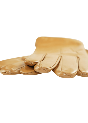 Ariston Ariston Mens Solid Tan Touch Screen Leather Gloves