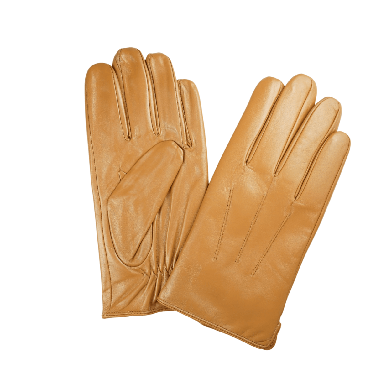 Ariston Ariston Mens Solid Tan Touch Screen Leather Gloves