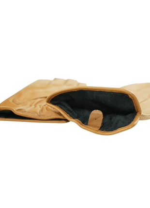 Ariston Ariston Mens Solid Tan Touch Screen Leather Gloves