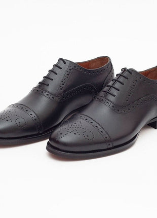 Ariston SHOES 8 Ariston Mens Black Oxford Lace-up Leather Dress Shoes