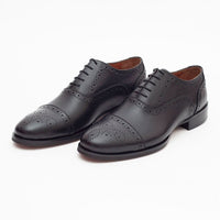 Thumbnail for Ariston SHOES 8 Ariston Mens Black Oxford Lace-up Leather Dress Shoes