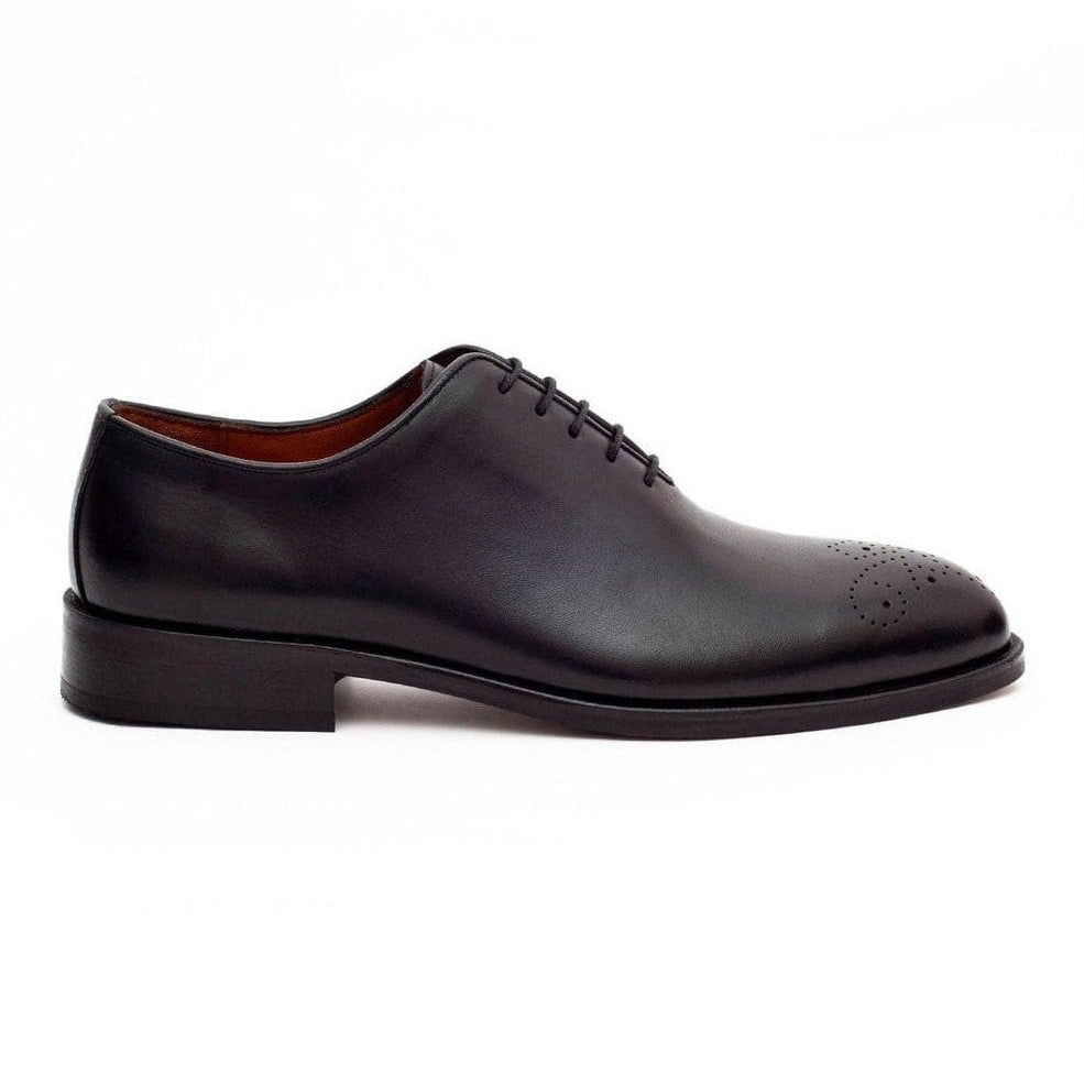 black dress shoes wide width Shop Black Leather Whole Cut Oxford Dress Shoes