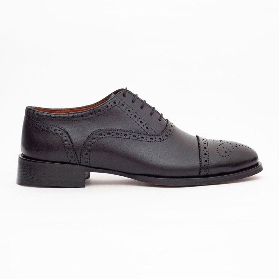 Ariston SHOES Ariston Mens Black Lace-up Oxford Leather Dress Shoes