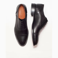 Thumbnail for Ariston SHOES Ariston Mens Black Lace-up Oxford Leather Dress Shoes
