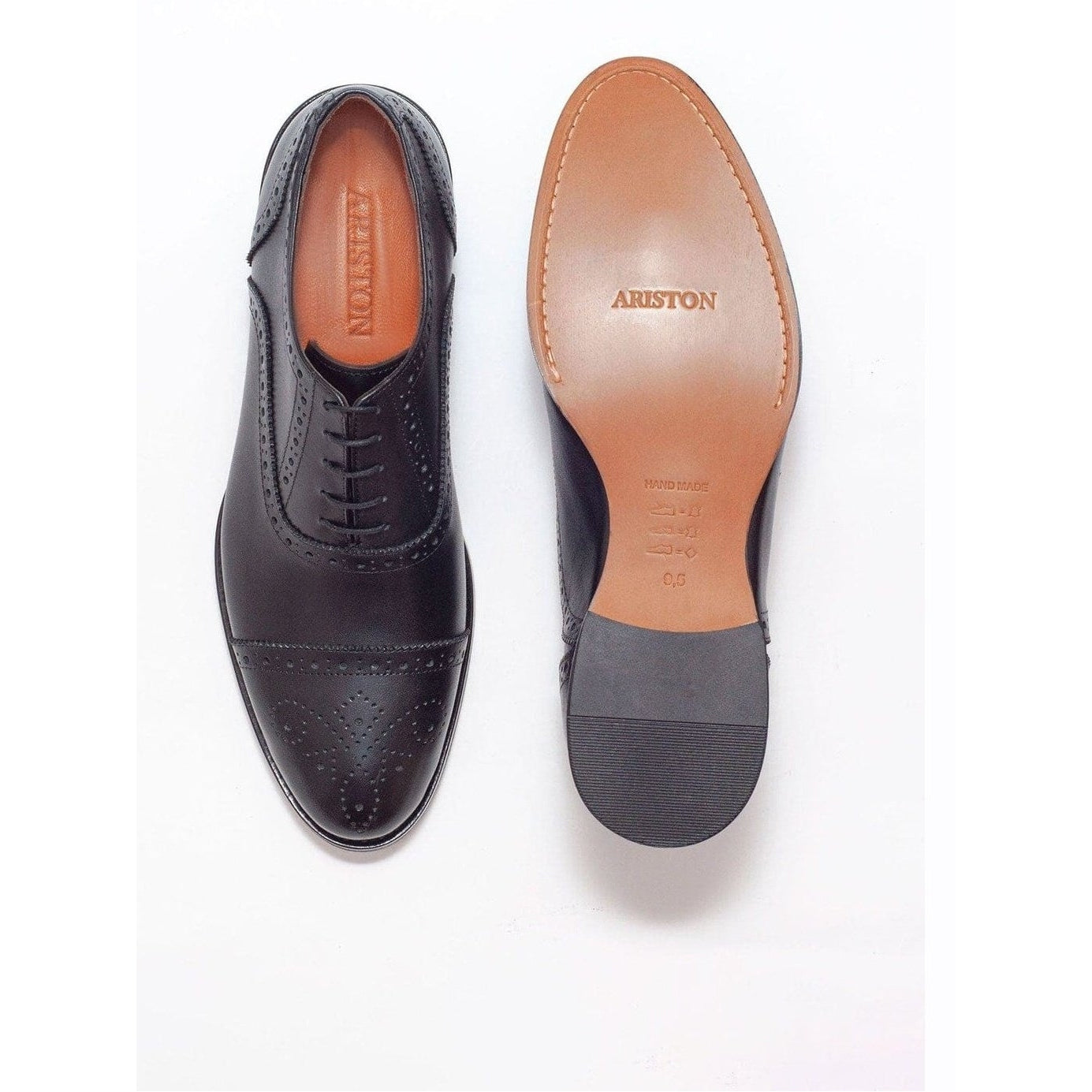 Ariston Mens Black Oxford Lace-up Leather Dress Shoes, 9 Ariston Mens Black Oxford Lace-up Leather Dress Shoes, 9