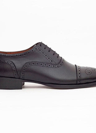 Ariston SHOES Ariston Mens Black Oxford Lace-up Leather Dress Shoes