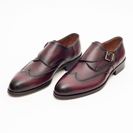 Vintage Aristocraft Monk Strap Shoes Mens Size 10.5 Burgundy Leather Dress USA Vintage 70s Johnston & Murphy Aristocraft Men 10 USA Made  main image 3