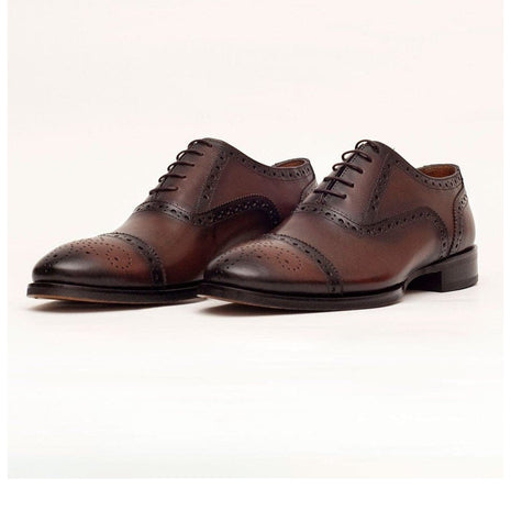 Shop Chestnut Brown Leather Brogue Oxford Shoes