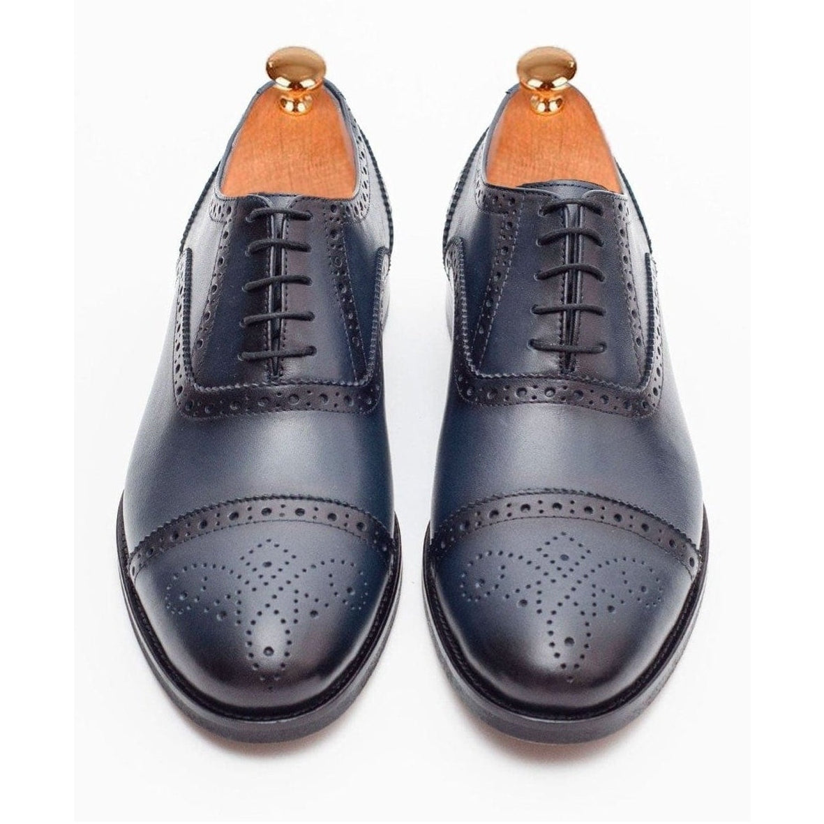 Shop Navy Blue Leather Brogue Oxford Shoes | The Suit Depot Shop Navy Blue Leather Brogue Oxford Shoes | The Suit Depot