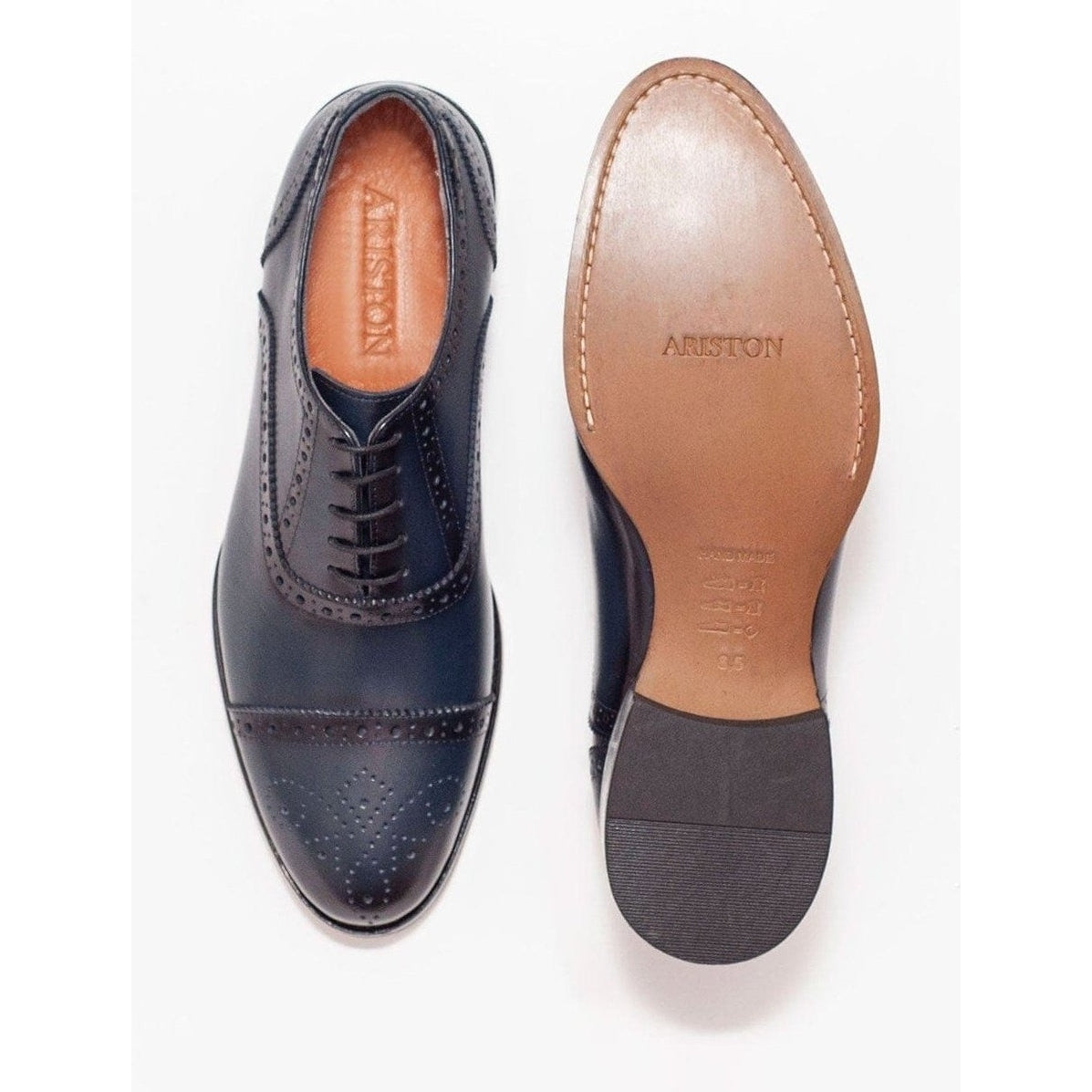 Shop Navy Blue Leather Brogue Oxford Shoes | The Suit Depot Shop Navy Blue Leather Brogue Oxford Shoes | The Suit Depot