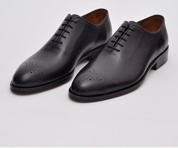 Shop Black Leather Whole Cut Oxford Dress Shoes