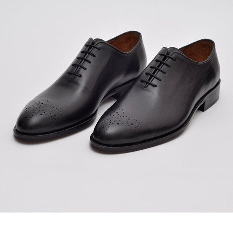 Shop Black Leather Whole Cut Oxford Dress Shoes