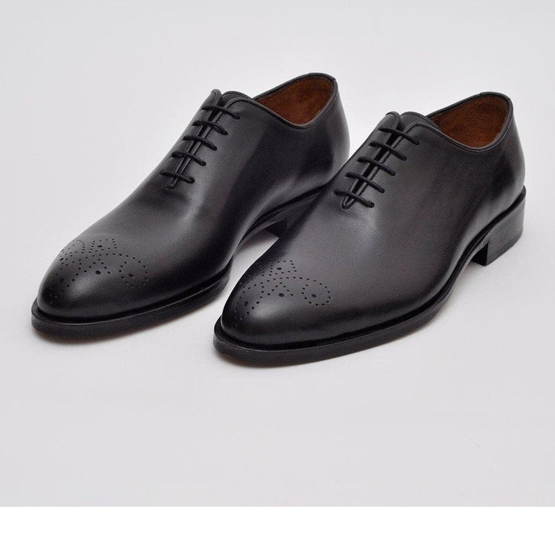 Shop Black Leather Whole Cut Oxford Dress Shoes
