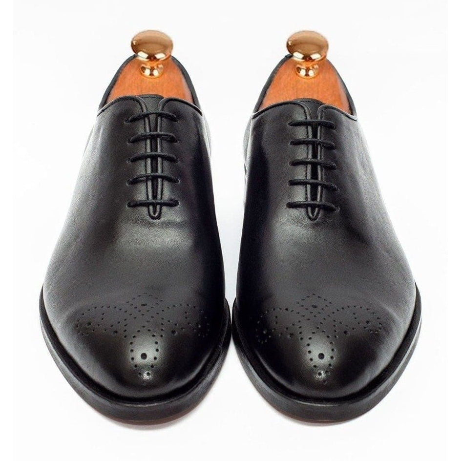 Shop Black Leather Whole Cut Oxford Dress Shoes