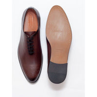 Thumbnail for Ariston SHOES Ariston Mens Solid Chestnut Brown Whole Cut Oxford Leather Dress Shoes