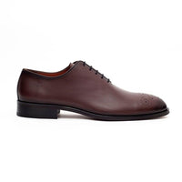 Thumbnail for Ariston SHOES Ariston Mens Solid Chestnut Whole Cut Oxford Leather Dress Shoes