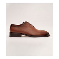 Thumbnail for Ariston SHOES Ariston Mens Solid Cognac Whole Cut Oxford Leather Dress Shoes