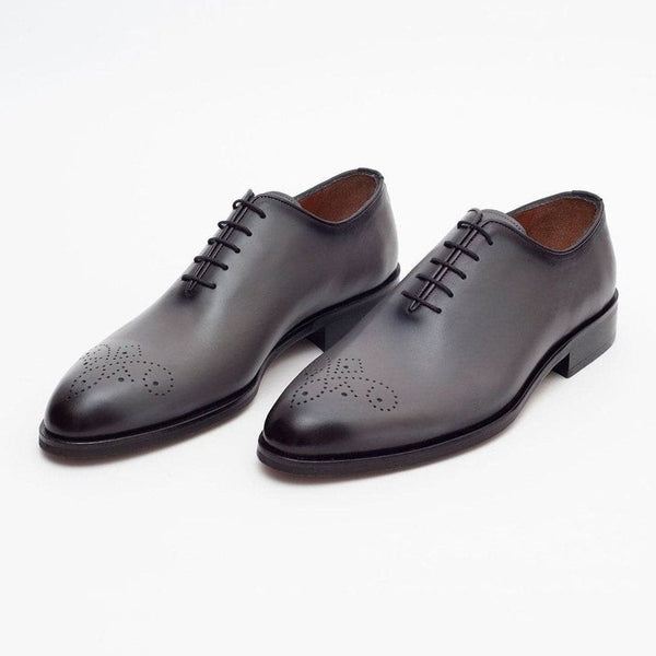 Ariston Mens Solid Gray Whole Cut Oxford Leather Dress Shoes Ariston Mens Solid Gray Whole Cut Oxford Leather Dress Shoes