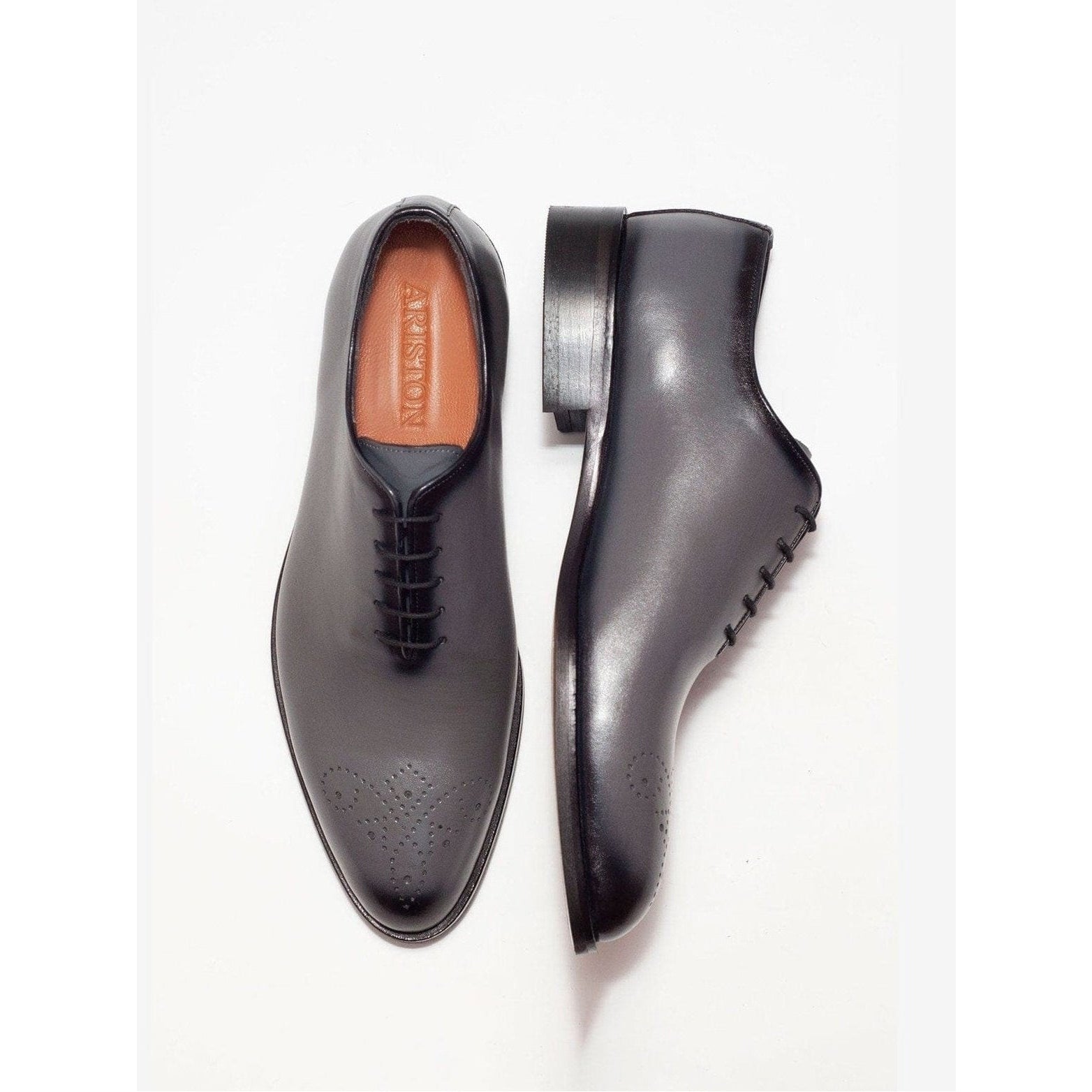 Ariston Mens Solid Gray Whole Cut Oxford Leather Dress Shoes, 14 Ariston Mens Solid Gray Whole Cut Oxford Leather Dress Shoes, 14