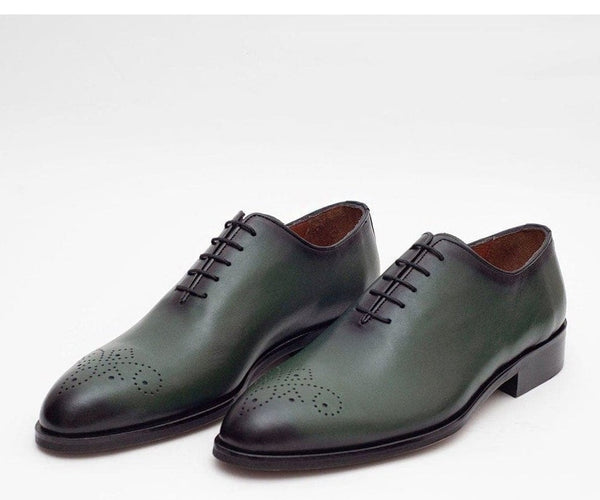 green leather dress shoes Racing Green Patent Contemporary Tuxedo Shoes