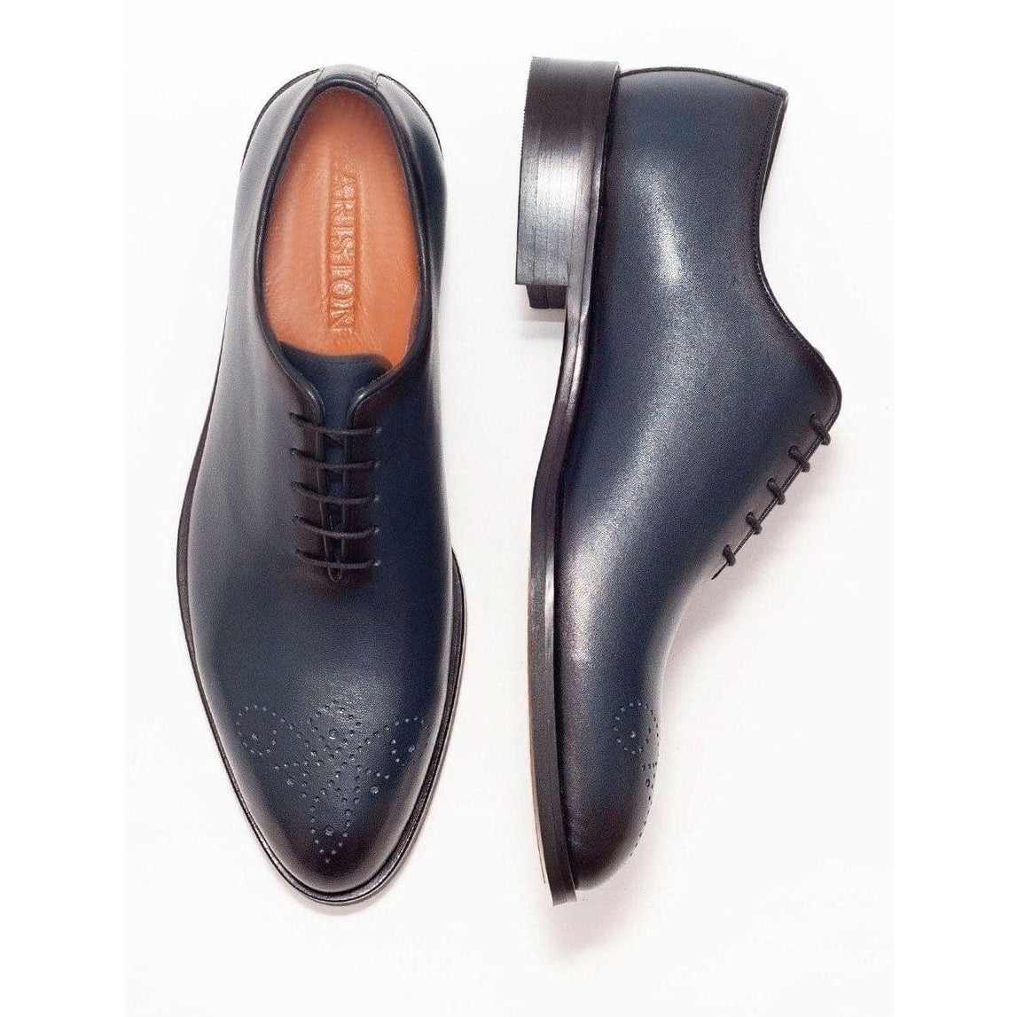 Shop Navy Blue Leather Brogue Oxford Dress Shoes | The Suit Depot Shop Navy Blue Leather Brogue Oxford Dress Shoes | The Suit Depot