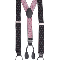 Ariston Suspenders Mens Button Black Leather Braces Adjustable Y Back Suspenders Xlong Available