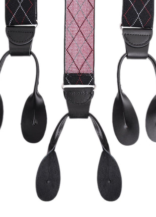 Ariston Suspenders Mens Button Black Leather Braces Adjustable Y Back Suspenders Xlong Available