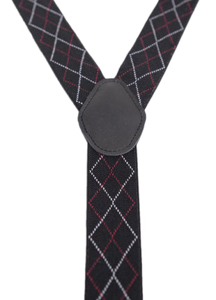 Ariston Suspenders Mens Button Black Leather Braces Adjustable Y Back Suspenders Xlong Available