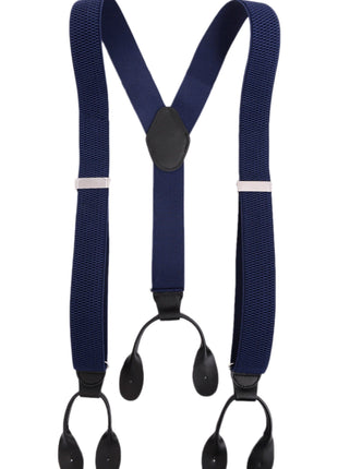 Ariston Suspenders Mens Button Black Leather Braces Adjustable Y Back Suspenders Xlong Available