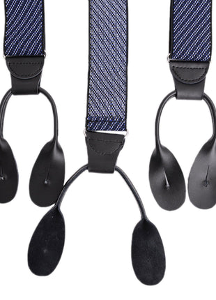 Ariston Suspenders Mens Button Black Leather Braces Adjustable Y Back Suspenders Xlong Available