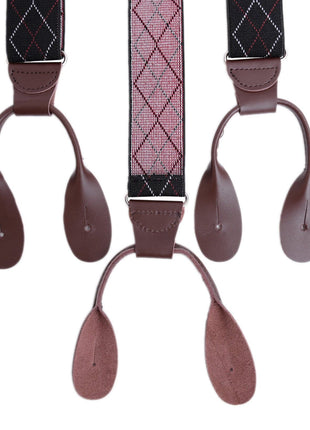 Ariston Suspenders Mens Button Brown Leather Braces Adjustable Y Back Suspenders Xlong Available
