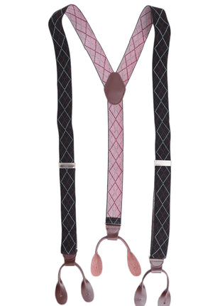 Ariston Suspenders Mens Button Brown Leather Braces Adjustable Y Back Suspenders Xlong Available
