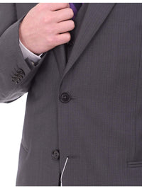 Thumbnail for Armani Collezioni THREE PIECE SUITS Armani Collezioni Giorgio Slim Fit 46r 58 Gray Striped Three Piece Wool Suit