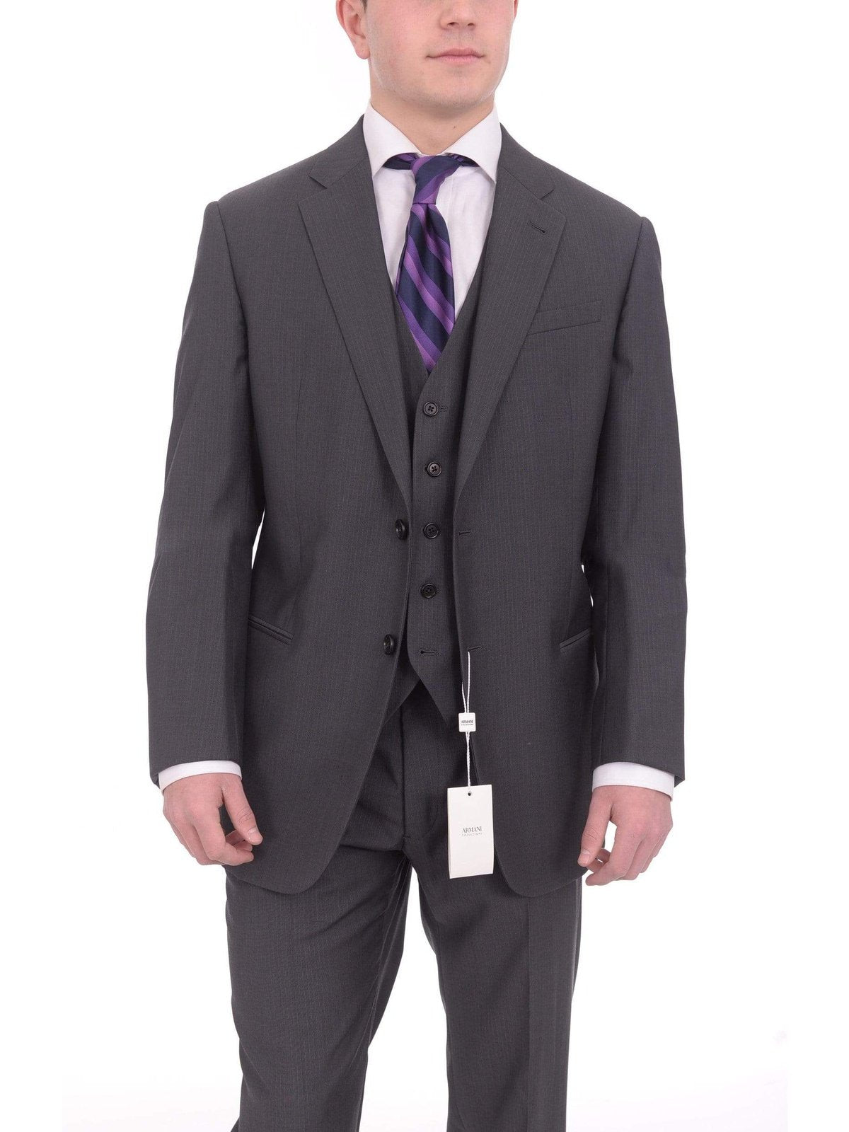 Shop Armani Collezioni Gray Wool Suit The Suit Depot