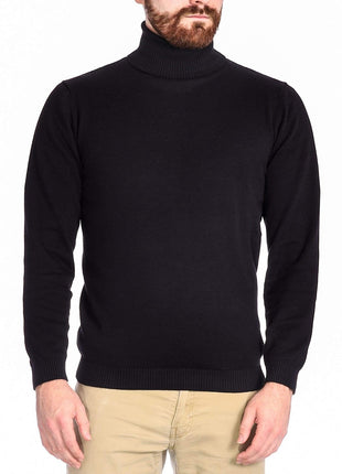 Arthur Black Arthur Black Men's Black Pullover Cotton Blend Turtleneck Sweater Shirt