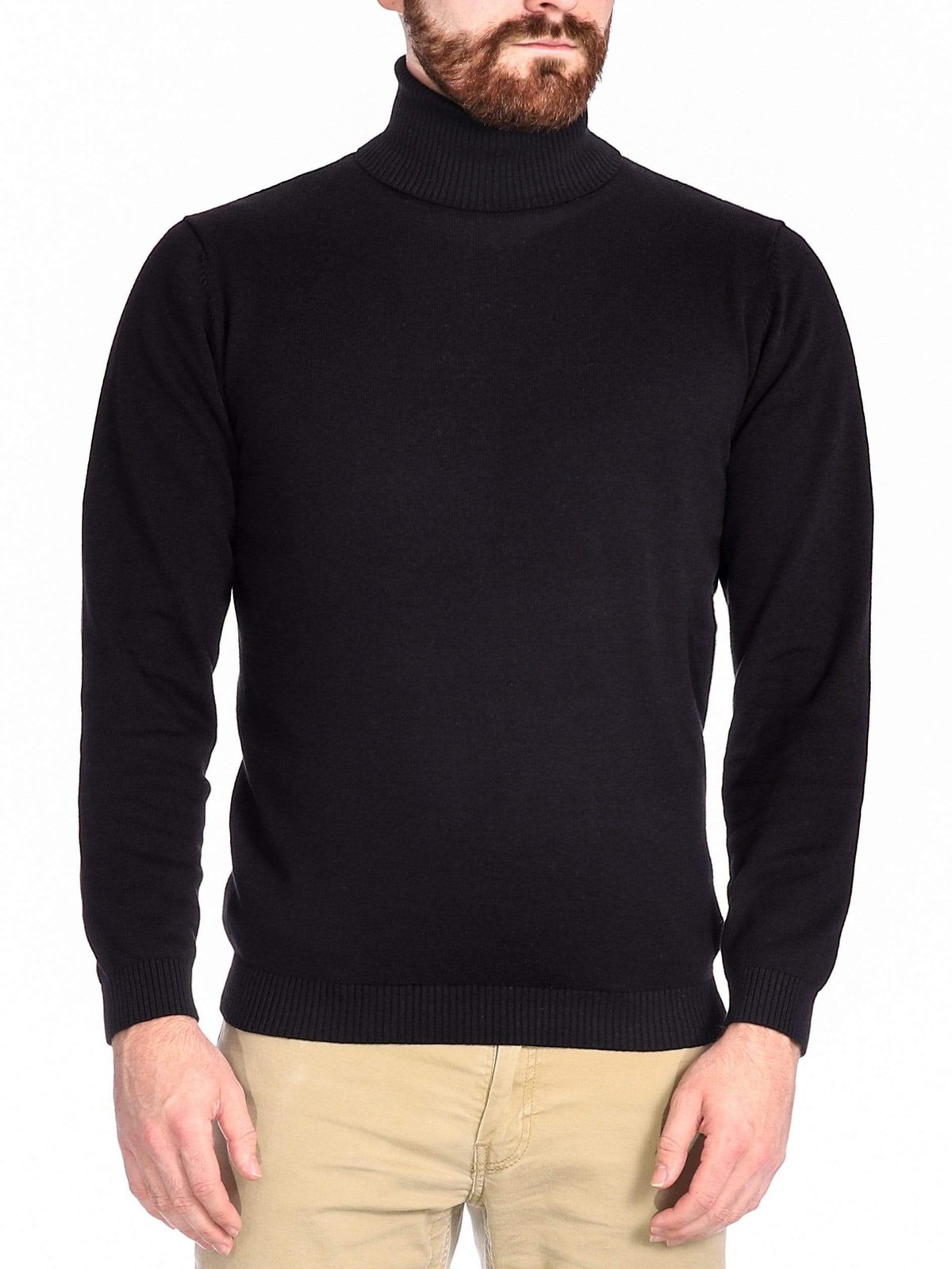 Arthur Black Arthur Black Men&#39;s Black Pullover Cotton Blend Turtleneck Sweater Shirt